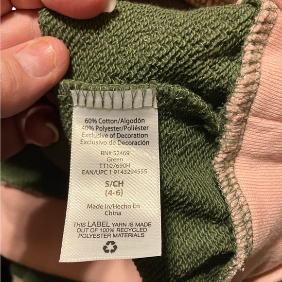 Ladies Graphic Monogramed Green and Peachy/Pink Sweatshirt - Picture 7 of 10